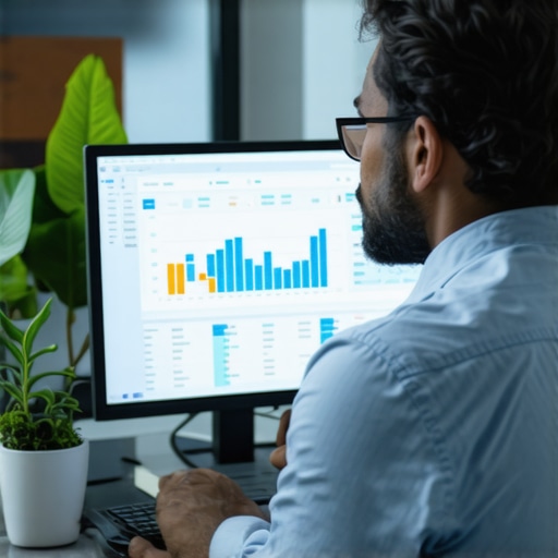 Accountant using AI tools to analyze financial data for tax planning