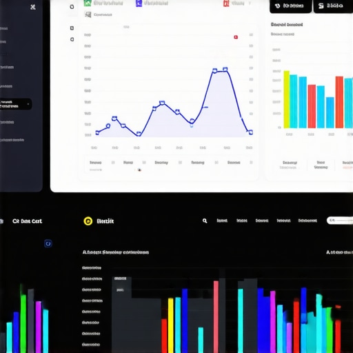 Futuristic financial dashboard with predictive analytics and AI features.