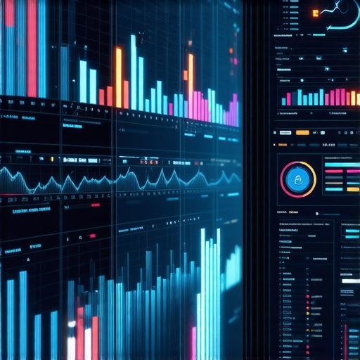 Futuristic interface showcasing AI analytics and blockchain in financial management