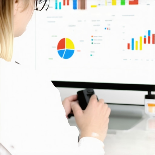 Accountant analyzing financial data on a computer with smart CPA tools
