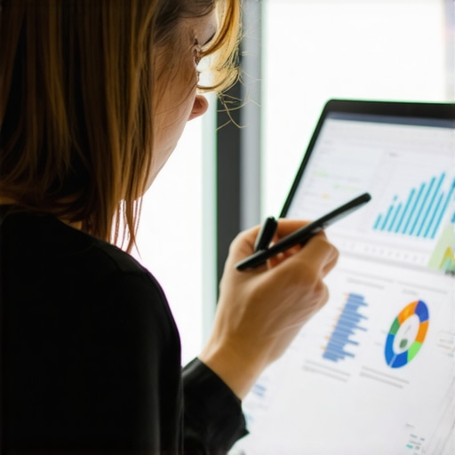 Business owner using laptop and smartphone for expense tracking and tax planning