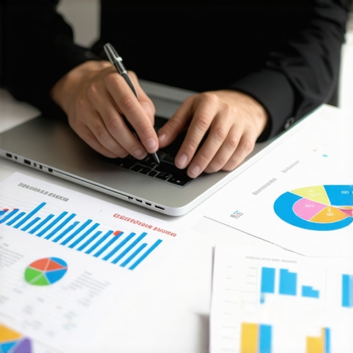 Accountant working on financial documents with digital tools