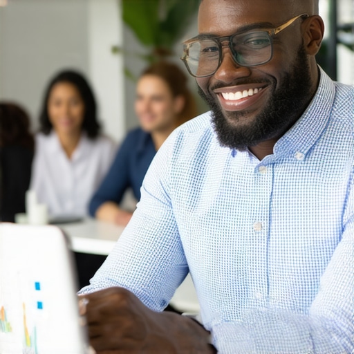 Business owner working on digital bookkeeping and payroll management.