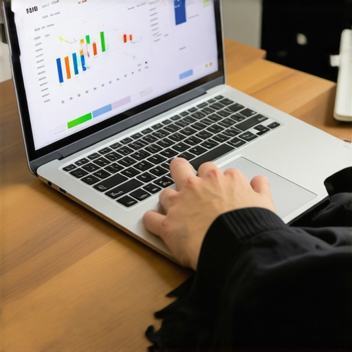 Person using laptop to review financial data