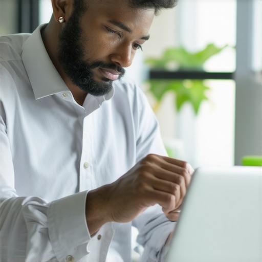 A professional accountant managing finances with the help of automation software and dashboards.