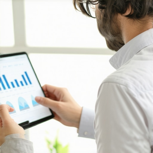 Business owner analyzing live cash flow data on a tablet.
