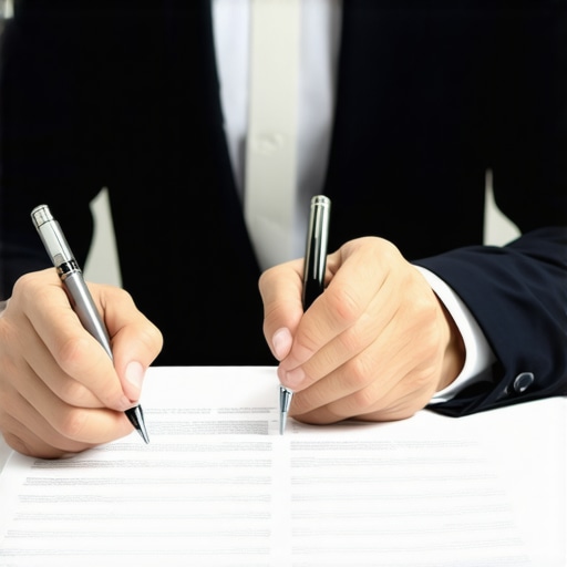 Contract Agreement Review Business owner and CPA discussing contractor agreements with documents and laptops