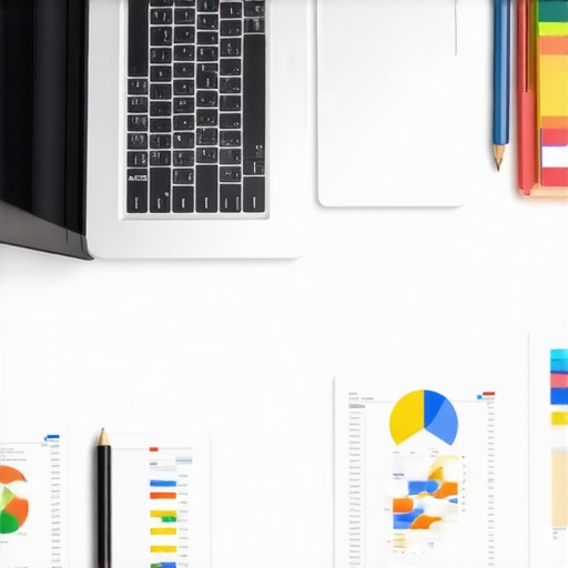 Efficient Business Accounting Workspace A tidy workspace with a laptop displaying financial data, charts, and organized receipts, symbolizing streamlined bookkeeping