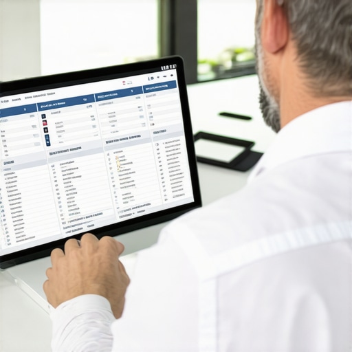 A person analyzing a clean, organized chart of accounts on a digital device.