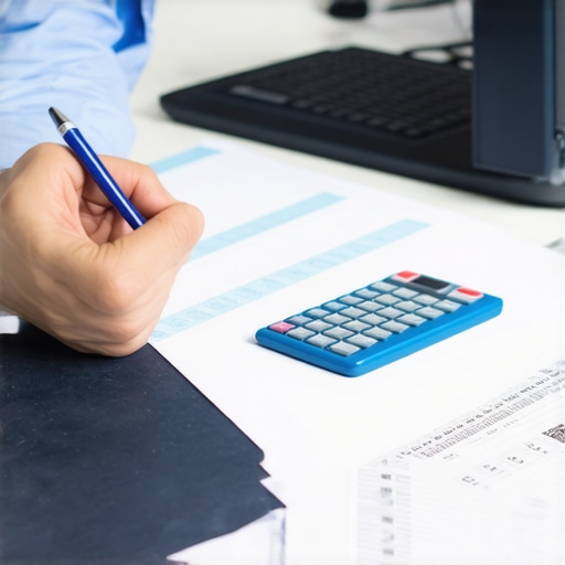 Accountant reviewing payroll correction documents on a computer