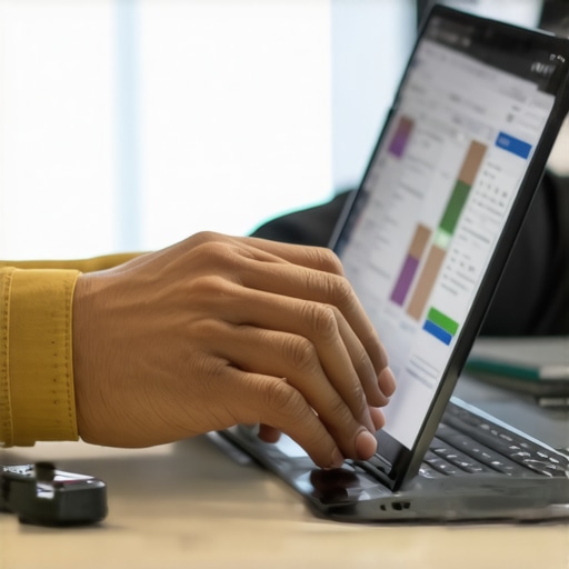 Person managing finances on a laptop with accounting software open