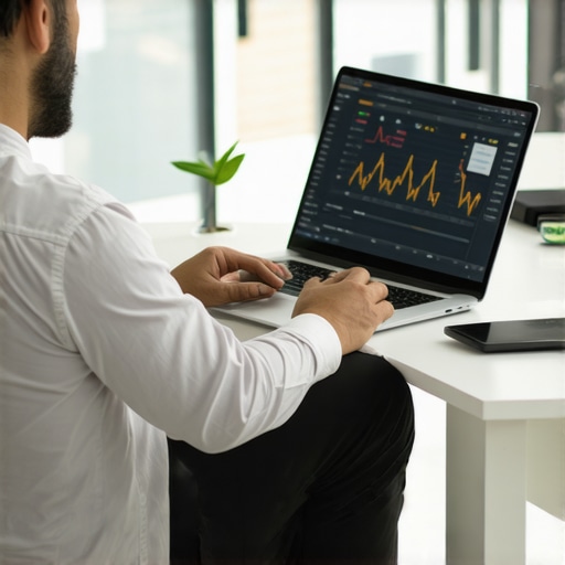 Business Owner Managing Financial Tools Small business owner utilizing accounting software to maintain financial systems