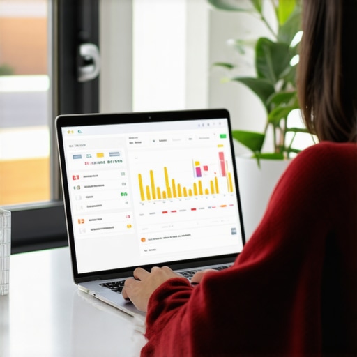 A person managing business finances with cloud-based tools in a professional home office.