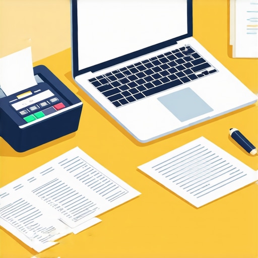A modern workspace with digital tools for bookkeeping and payroll management.