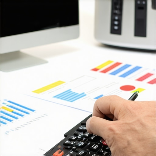 Accountant reviewing bookkeeping and payroll records with digital tools