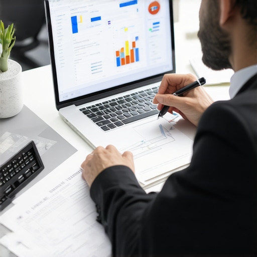 Business owner and CPA discussing financial documents together