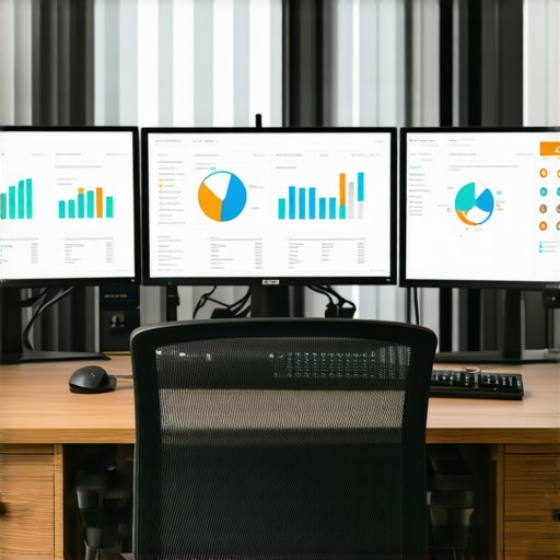 A professional working with real-time accounting dashboards on multiple screens