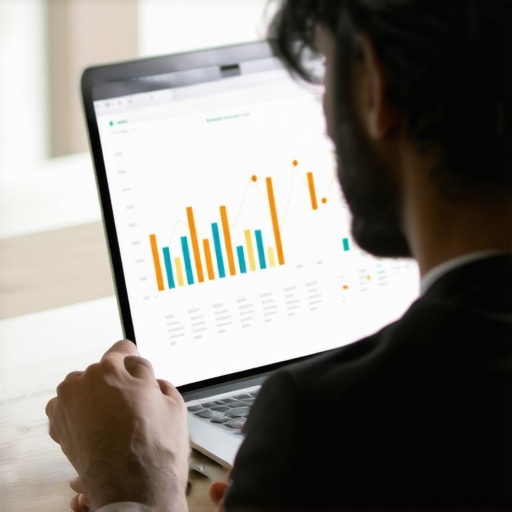 CPA consultant working on financial data with accounting software and charts