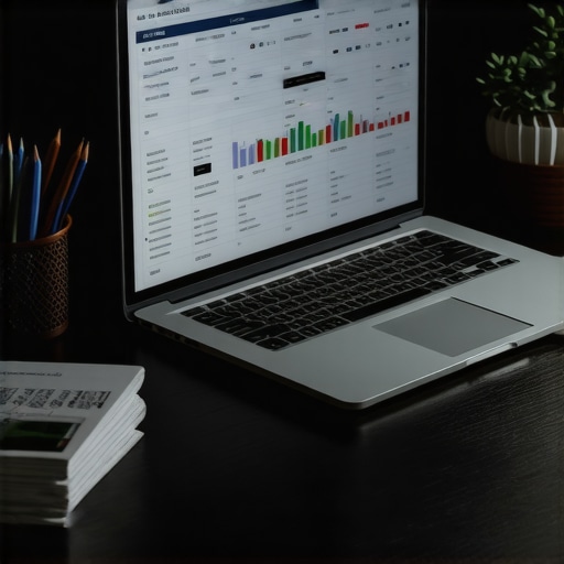 Advanced Financial Audit and Growth Analysis A professional financial dashboard showing complex business analytics and tax forms on a laptop.