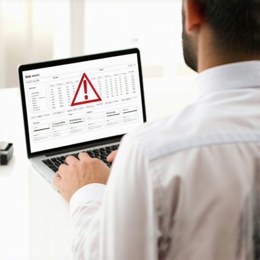 A CPA reviewing a business ledger for potential audit red flags.