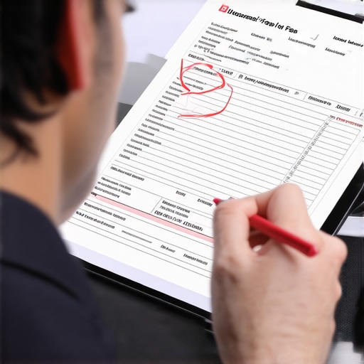 Auditing Payroll Invoices for Hidden Fees Business owner circling hidden fees on a payroll invoice with a red pen.