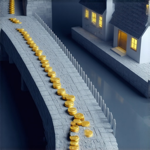 An illustration showing organized money transfers between a business entity and a personal household.