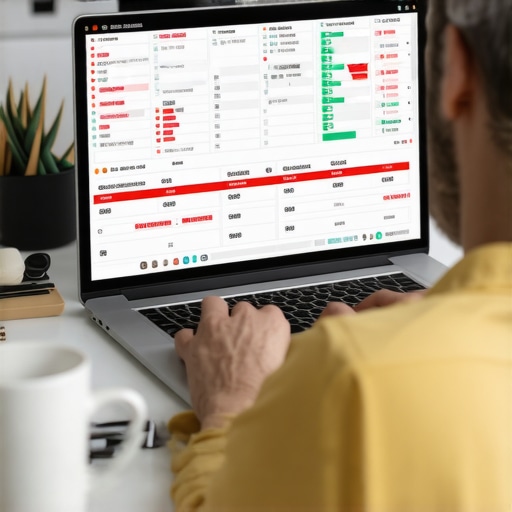 Business owner looking at overdue invoices on a laptop