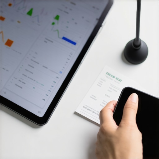 A small business owner scanning a receipt with a smartphone to sync with cloud accounting software.