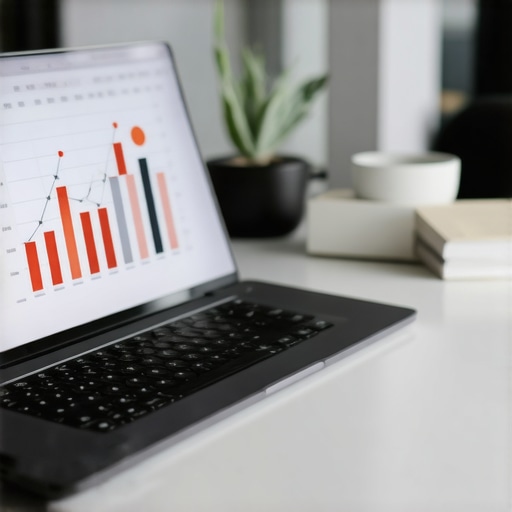 A secure digital environment showing automated financial reports and compliance documents on a laptop.