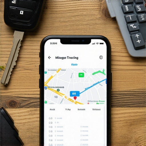 A smartphone displaying a mileage tracking app used for Section 179 tax deductions.