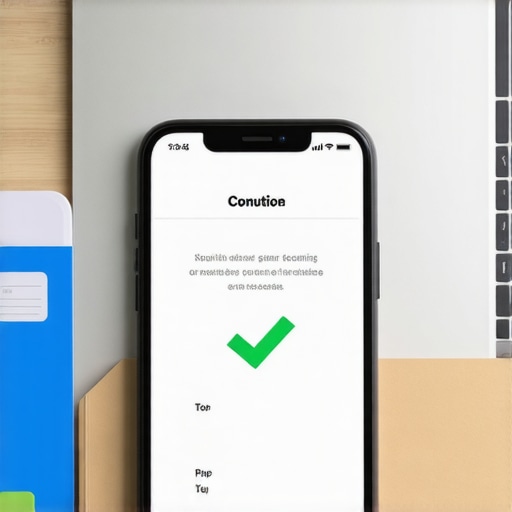 Digital Receipt Scanning and Organization Smartphone displaying a receipt scanning app next to a laptop for business expense management.