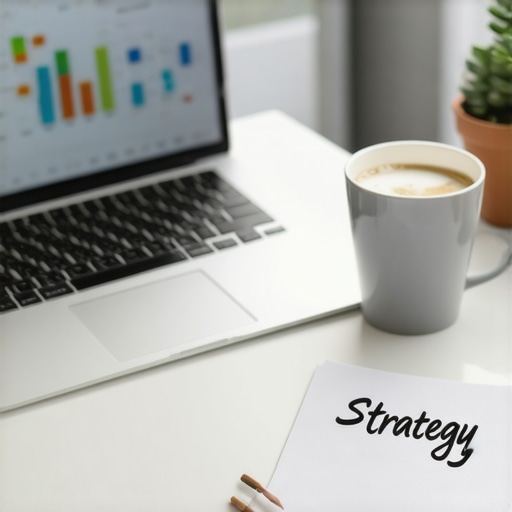 Financial Strategy Dashboard Setup A modern workspace highlighting financial management tools and strategic planning.