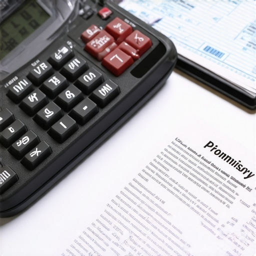 Formal Founder Loan Documentation A signed promissory note and calculator on a desk for startup accounting.