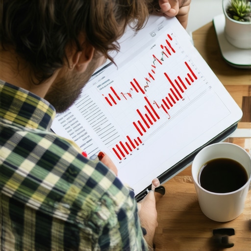 Business owner identifying errors in digital financial records