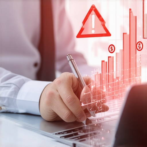 Professional accountant highlighting errors and audit risks on a digital financial statement.