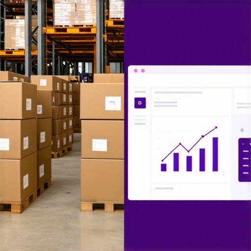 A conceptual image showing the link between physical inventory and digital financial reports.