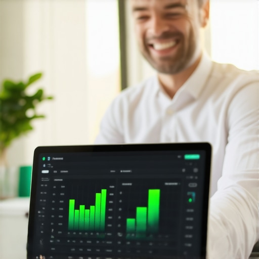 Maintaining Clean Financial Records for Business Growth Small business owner reviewing financial growth charts on a laptop.