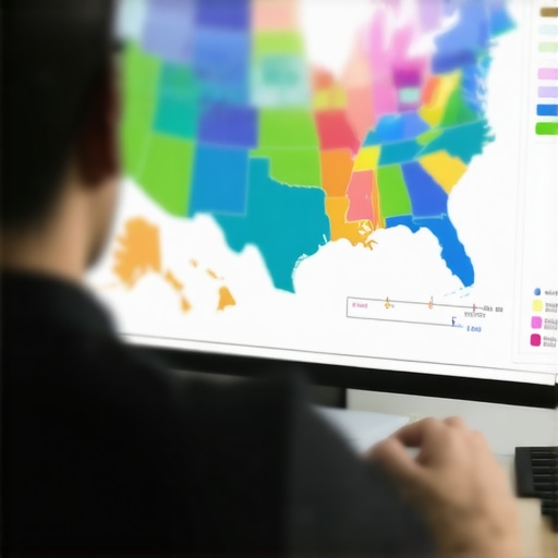 Mapping Your Business Tax Footprint Across States Illustration of a business owner identifying state tax nexus using a digital map.