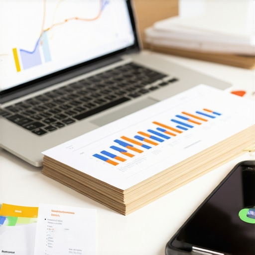 Modern Accounting Nuances and Risks A laptop and smartphone showing financial data and payment apps on an office desk.