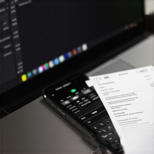 Modern Accounting Software Stack Professional business owner using receipt scanning apps and financial software to manage bookkeeping.