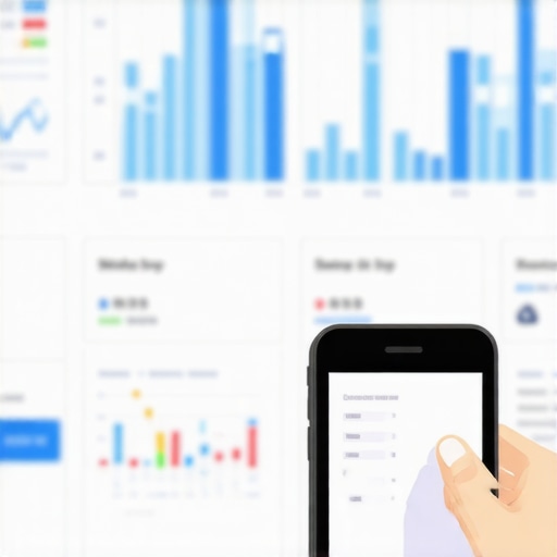 Business owner using a smartphone app to scan receipts into an automated accounting dashboard.