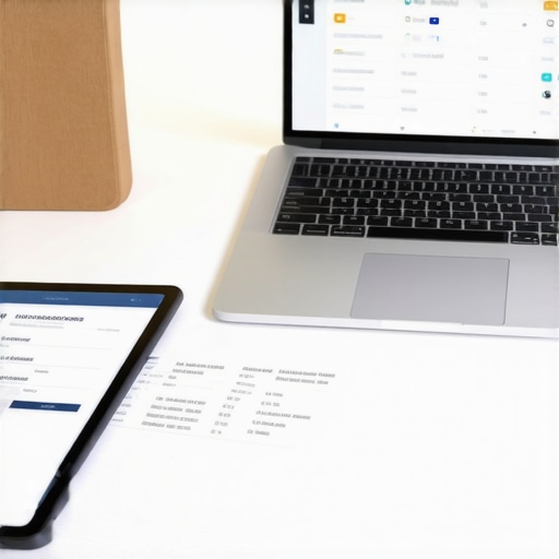 A professional workspace featuring digital financial tools for scaling business bookkeeping.