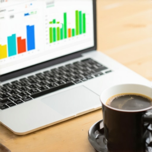 A clean financial dashboard on a laptop representing automated business accounting.