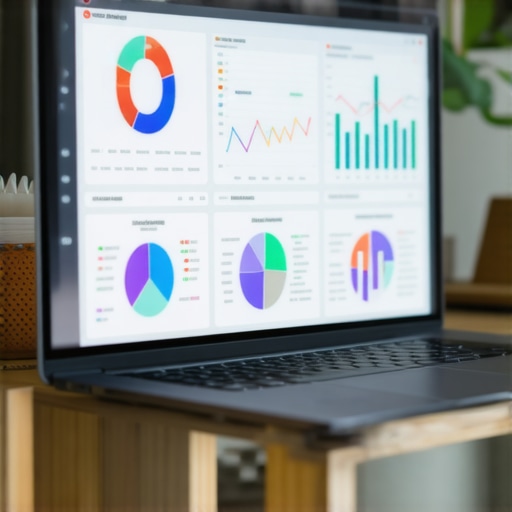 Organized financial data on a laptop screen representing efficient bookkeeping.