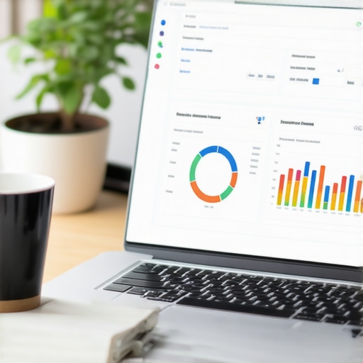 Modern Cloud Accounting Dashboard for Business Scaling A digital accounting dashboard showing automated financial data on a laptop