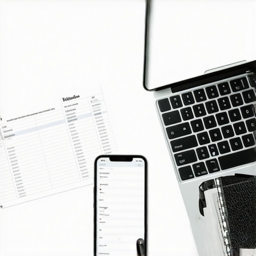 Modern Digital Receipt Scanning A person using a smartphone app to scan a business receipt on an organized desk.