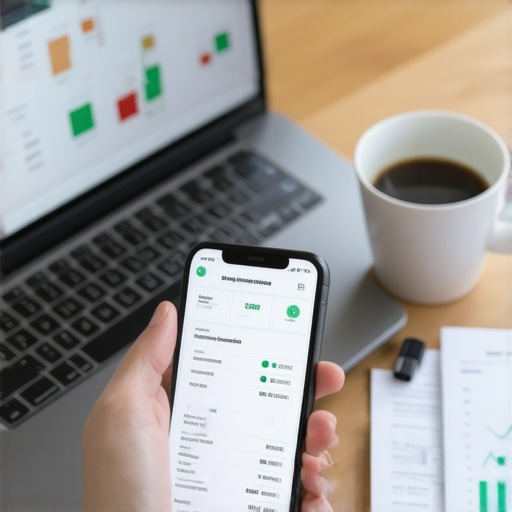 Modern Entrepreneur Tech Stack for Accurate Bookkeeping A smartphone scanning a receipt next to a laptop showing business financial data.