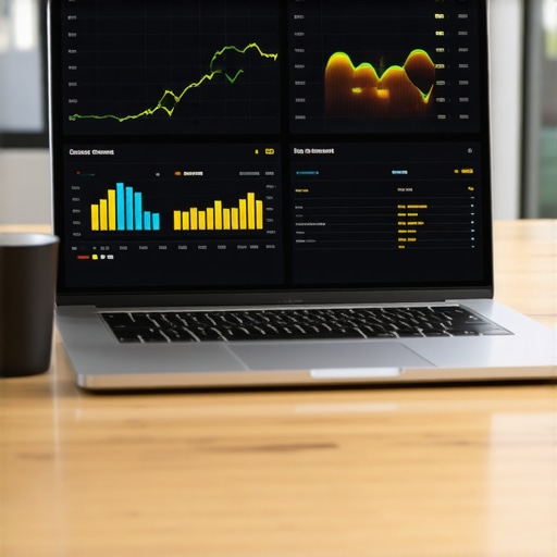 Modern Financial Dashboard for Scaling Businesses A professional laptop displaying real-time financial analytics and business health metrics on a clean desk.