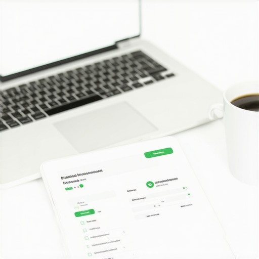 A professional desk setup illustrating organized small business bookkeeping and maintenance tools.