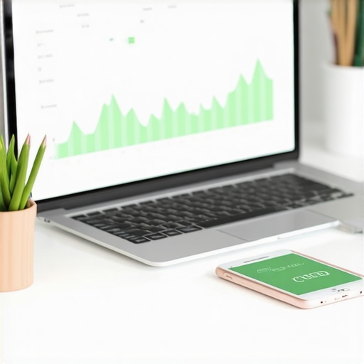 Modern Financial Management Tools A workspace featuring digital tools for accounting and receipt management